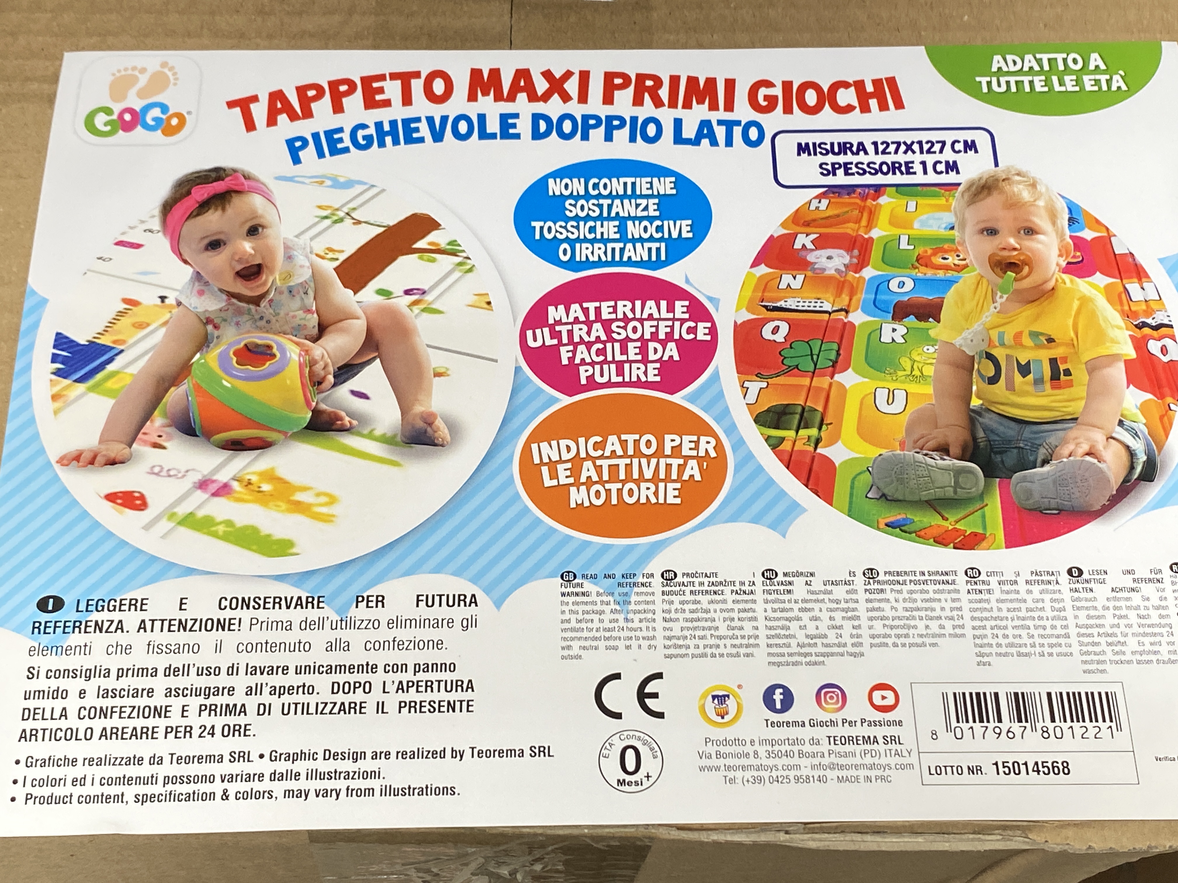 Tappeto Pieghevole Primi Giochi Doppia Faccia - Soffice, Impermeabile, Con Borsa, 127x127cm, Per Neonati - Foto 11