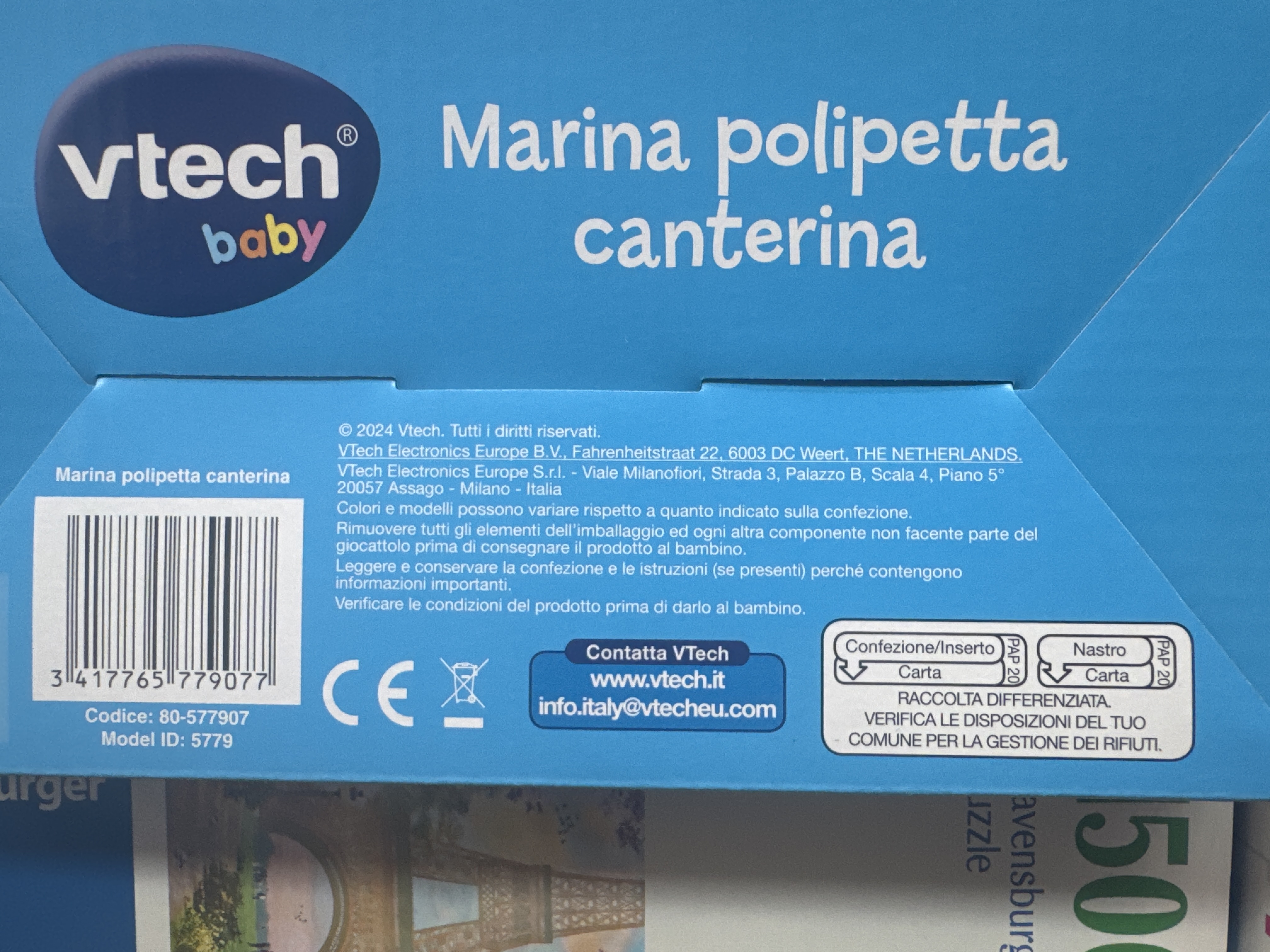 Peluche Interactive VTech Marina Polipetta - 18 Chansons Et Sons - Boutons Sensoriels - Pour Bébé 3-36 Mois - Piles Incluses